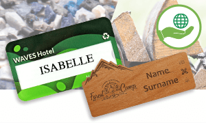 Umweltfreundliche Namensschilder