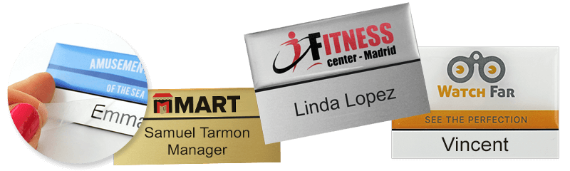 Namensschilder mit Aufkleber-Etikette