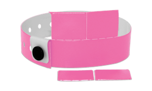 4-Tab Vinyl-Armbänder, 19 mm, day glow pink