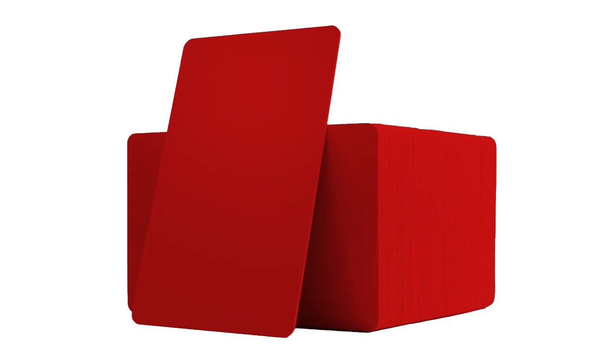 Rote unbedruckte PVC-Karten - 760 mic