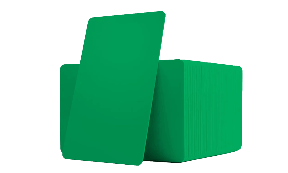 Grüne unbedruckte PVC-Karten - 760 mic