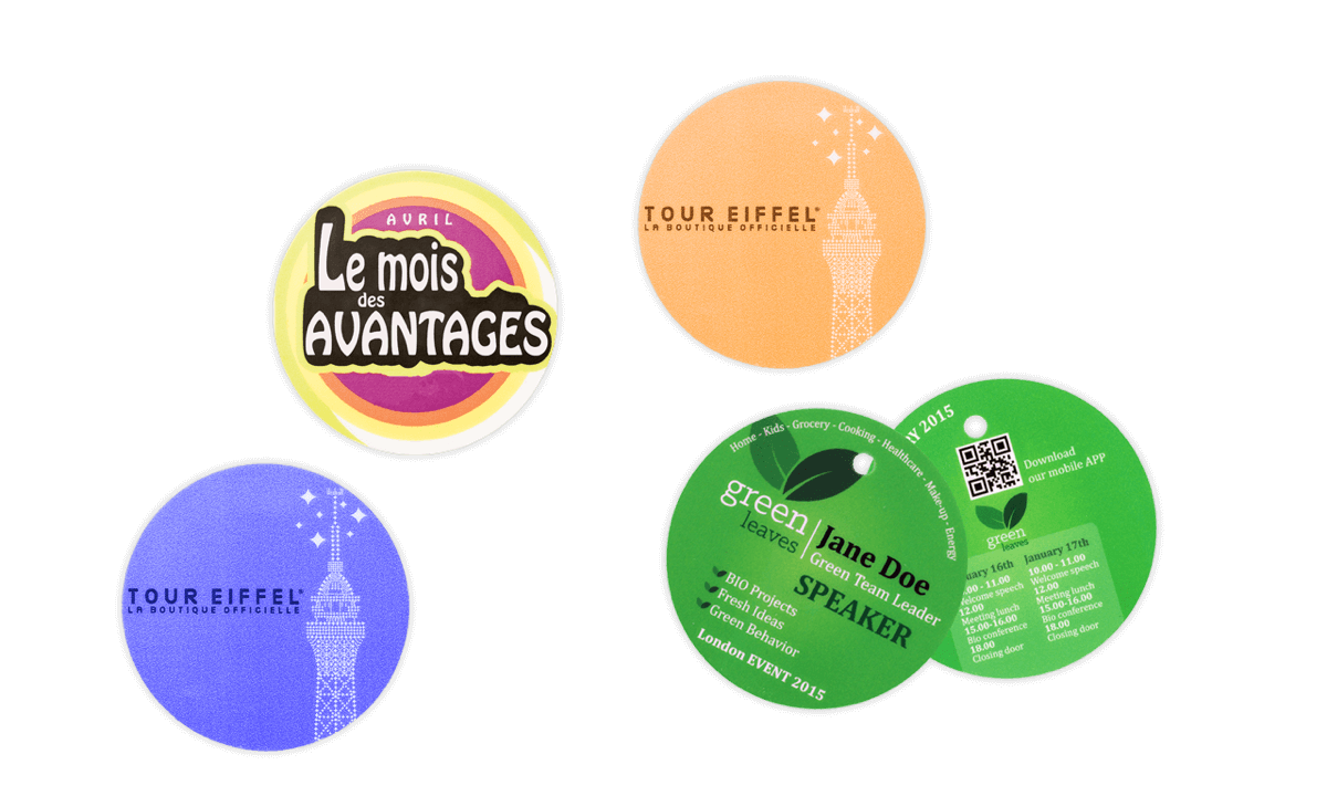 Event Namensschild rund 57 mm (PVC)