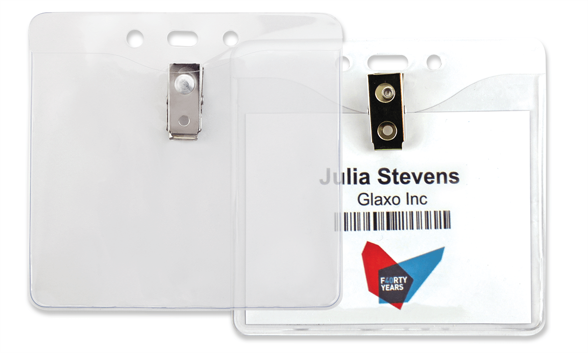 Vinyl-Kartenhalter mit Clip – Einleger 76 mm x 102 mm