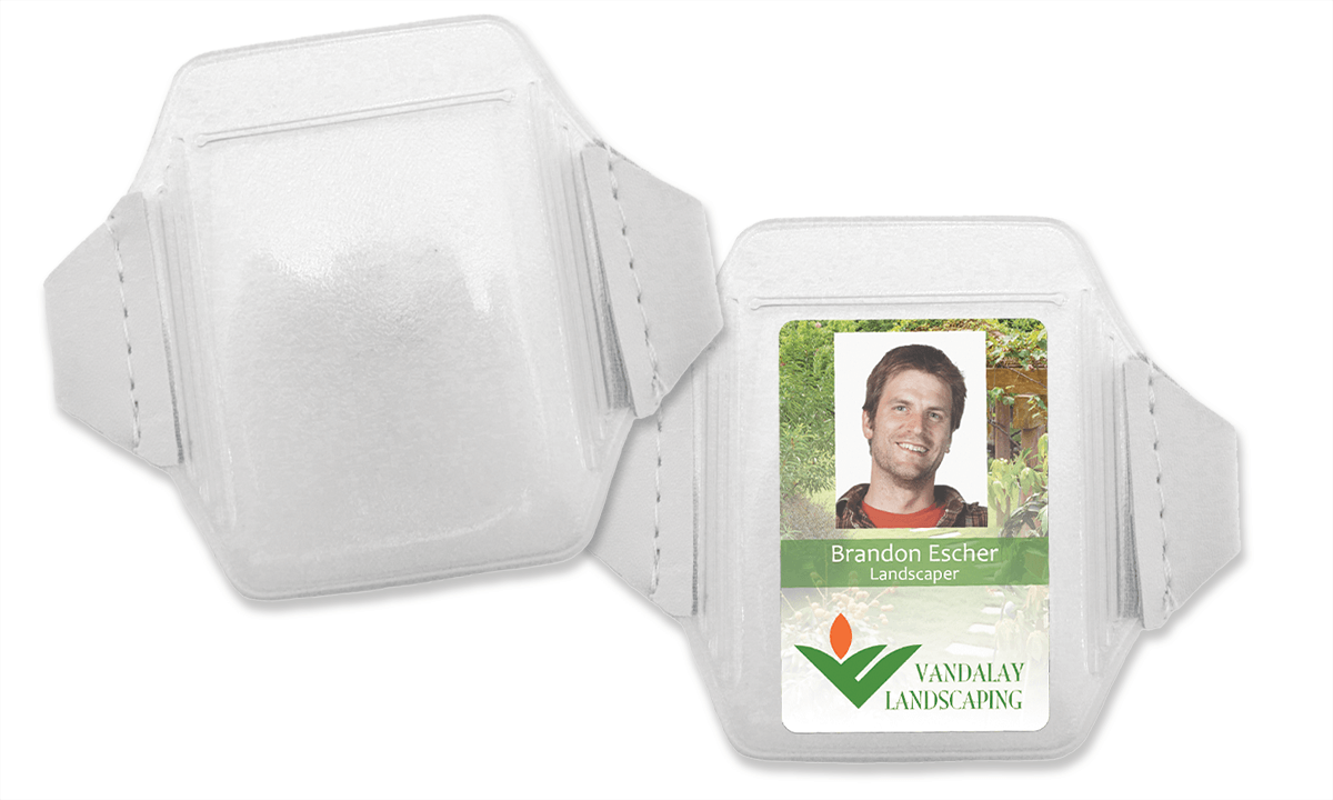 Vertikaler Vinyl-Kartenhalter mit Armband