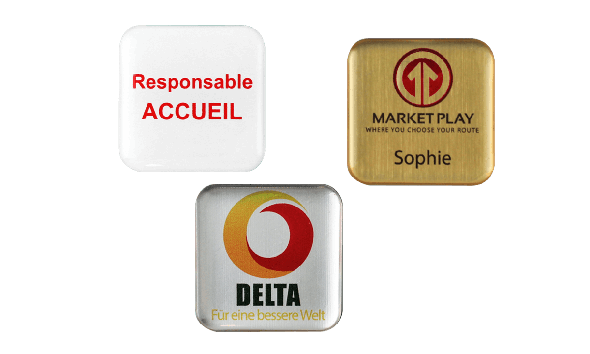 Premium Impress Namensschild, 32 x 32 mm
