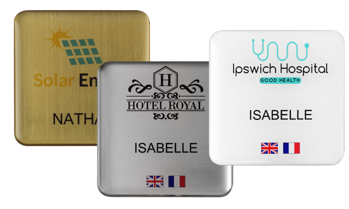 Premium Impress Namensschild, 50 x 50 mm