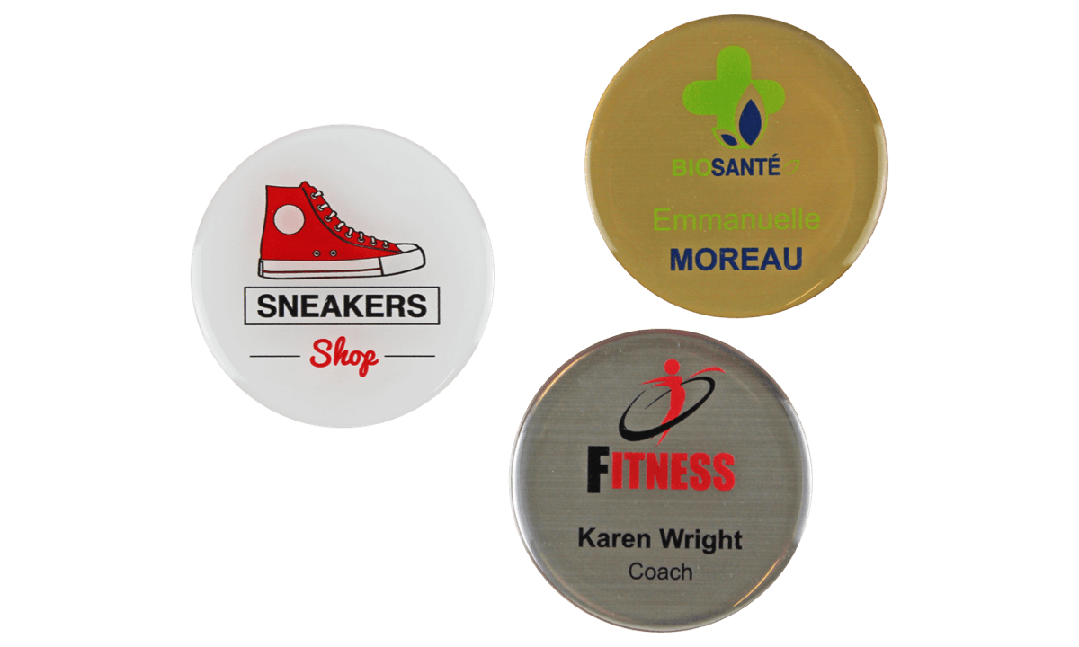 Premium Impress Namensschild, rund, 50 mm