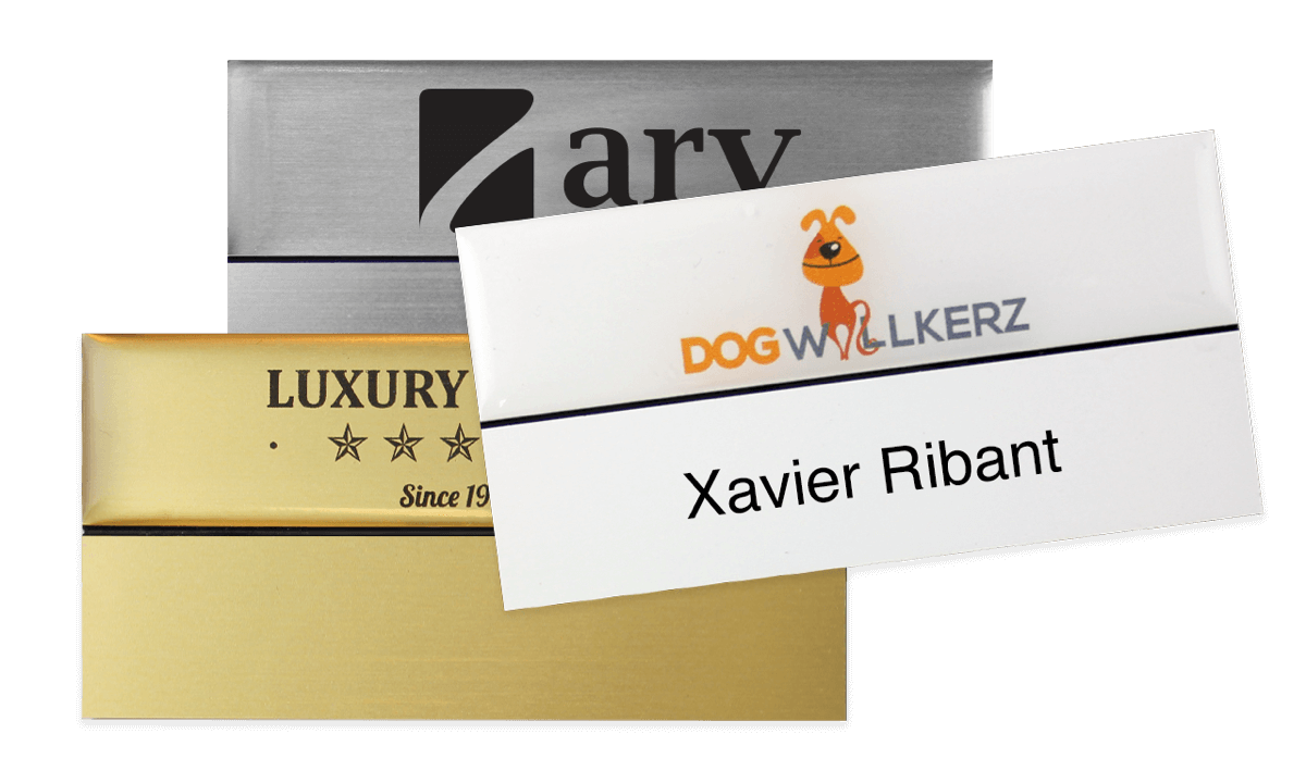 Premium wiederwendbares Namensschild, 75 x 38 mm, 18 mm Etikette zum Aufkleben