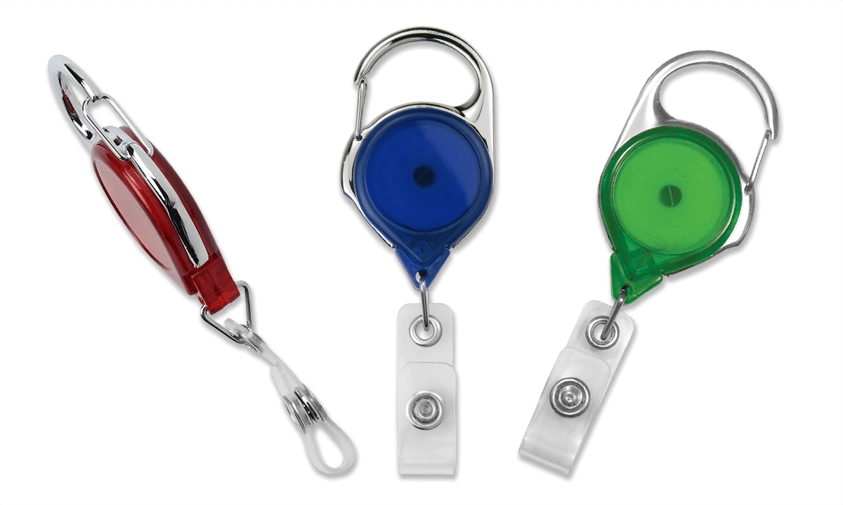Unbewegliches Karabiner-Ausweisjojo – lichtdurchsichtig