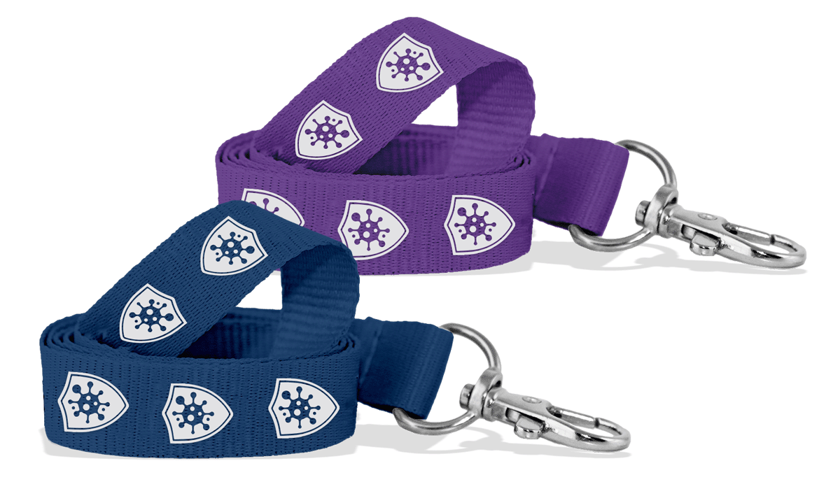 Personalisiertes, 15 mm breites Schlüsselband aus antimikrobiell behandeltem Polyester – Einfarbdruck