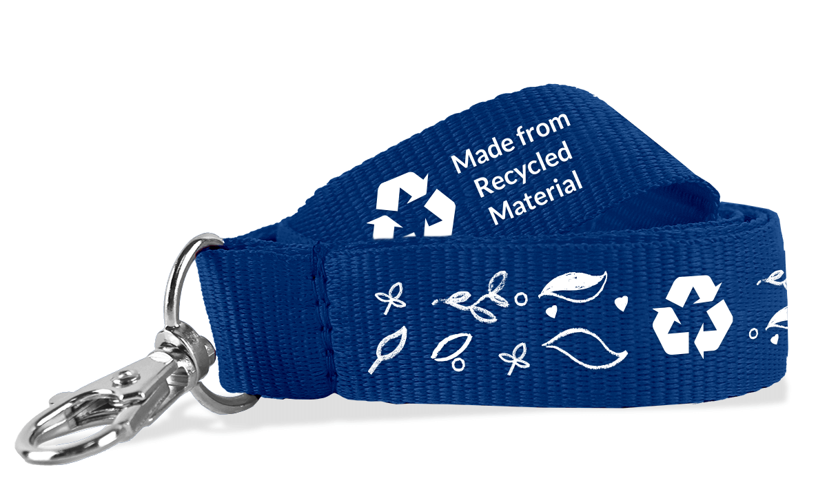 Personalisiertes, 20 mm breites Schlüsselband aus recyceltem Polyester – Einfarbdruck