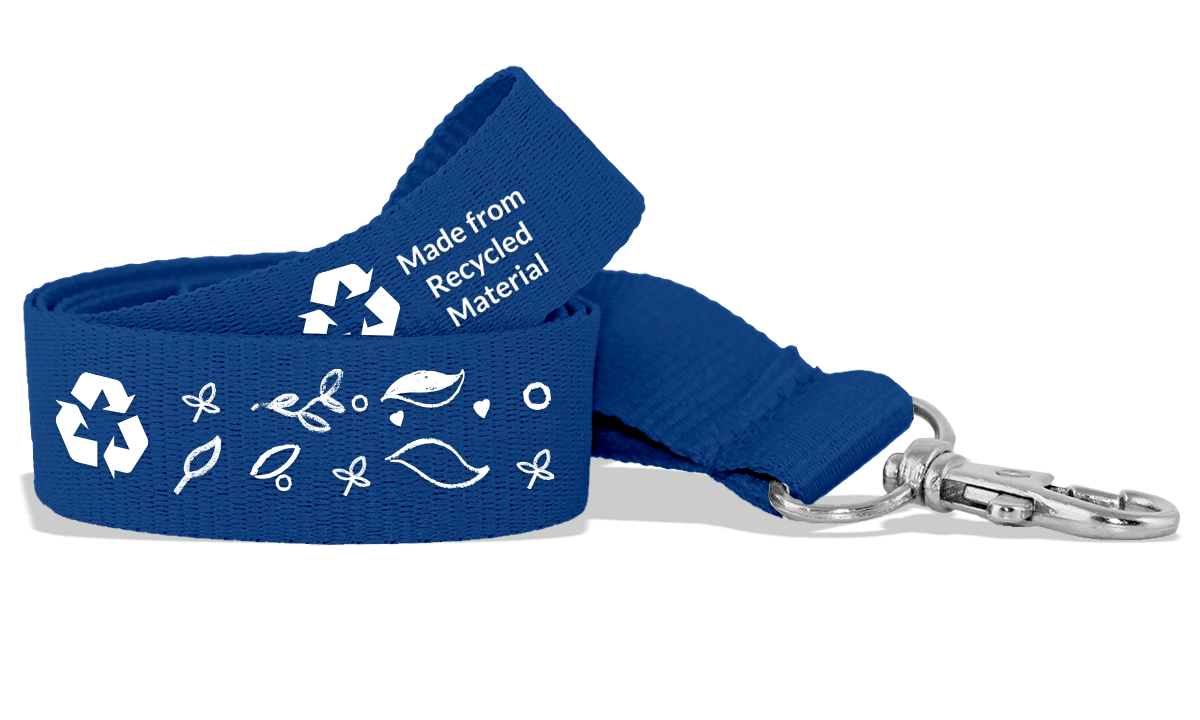 Personalisiertes, 25 mm breites Schlüsselband aus recyceltem Polyester – Einfarbdruck