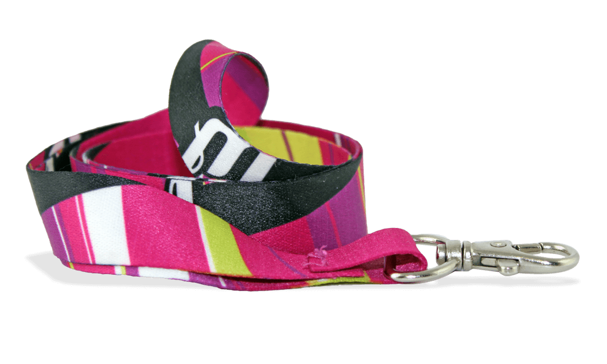 Personalisiertes, 20 mm breites Satin-Schlüsselband – Vollfarbdruck