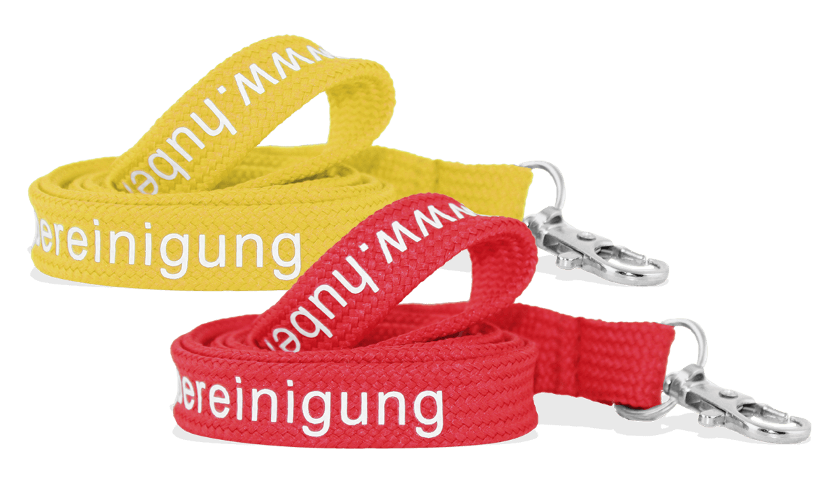 Personalisiertes, 15 mm breites, hülsenförmiges Schlüsselband – Einfarbdruck