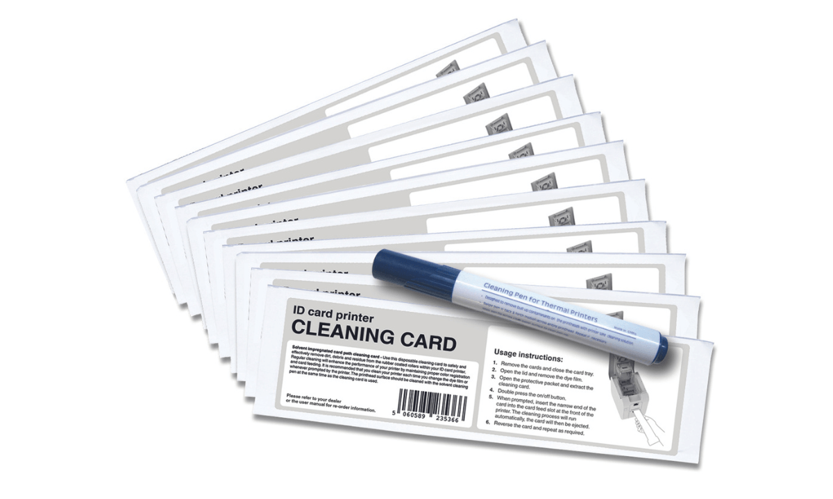 Magicard Pronto100 Reinigungsset (10 Reinigungskarten, 1 Reinigungsstift)
