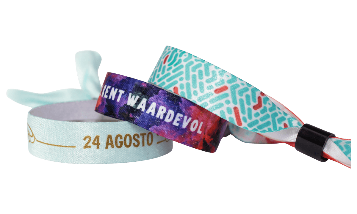 EXPRESS – Gedruckte weiche Satin-Armbänder mit Kunststoff-Schiebeverschluss, Oslo