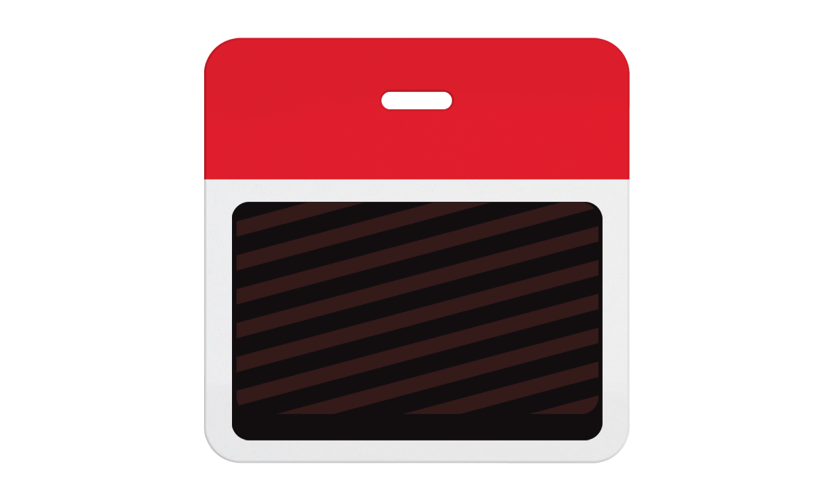 2-teilige Thermo-TEMPBadges zum Anstecken - Hinterer Teil Mit rotem Farbstreifen obe