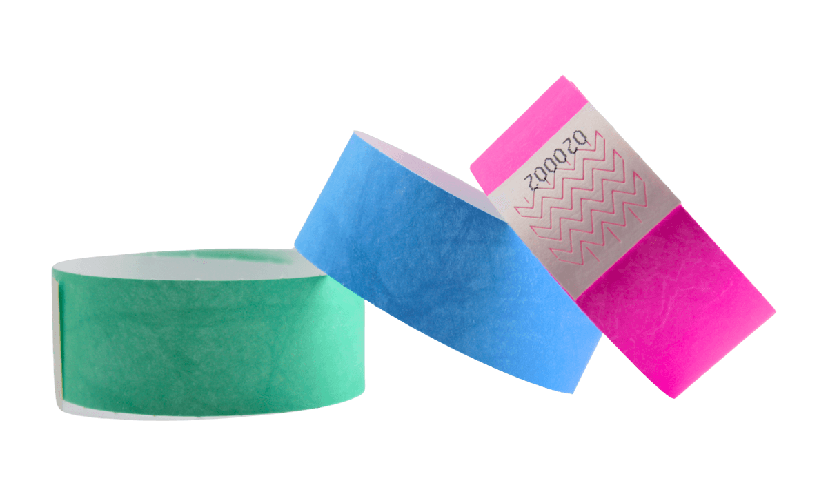 Tyvek-Armbänder 25 mm, vorgedruckt mit Serien-Nummerierung - Box mit 1000 Stück