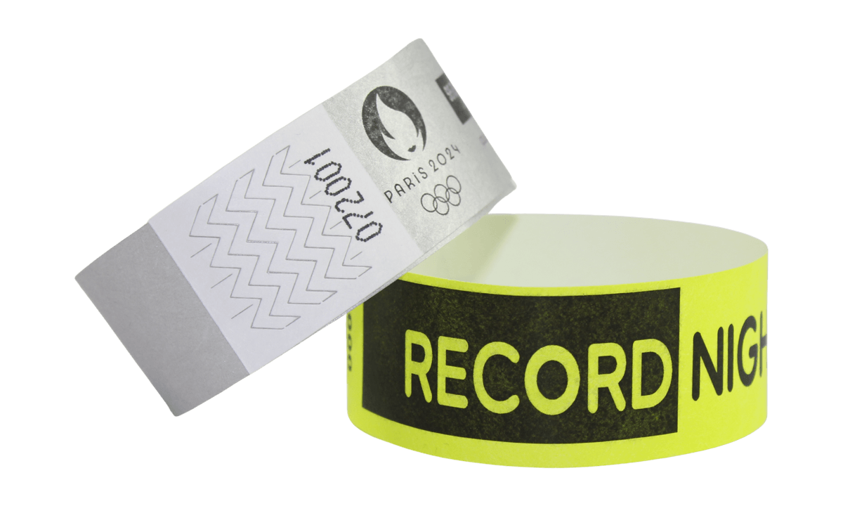 Personalisierte Tyvek-Armbänder, 25 mm, schwarzer Druck