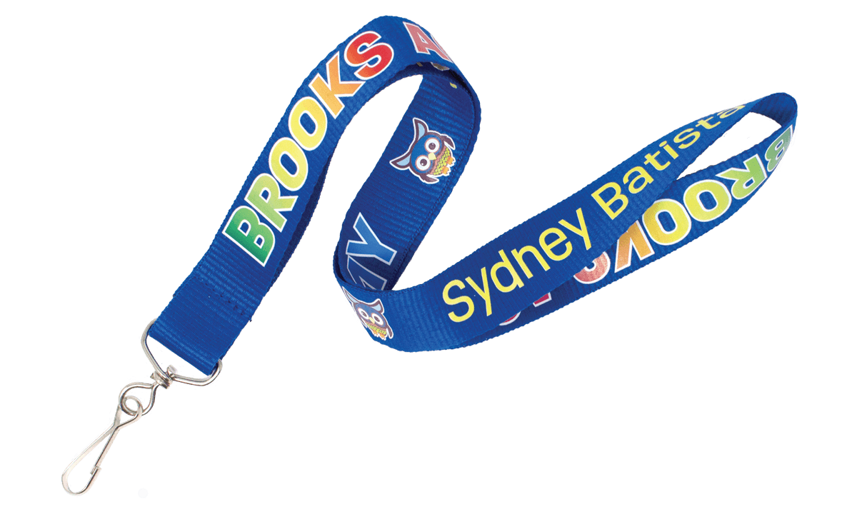 Personalisiertes, 15 mm True Color Schlüsselband aus recyceltem Polyester – Vollfarbdruck