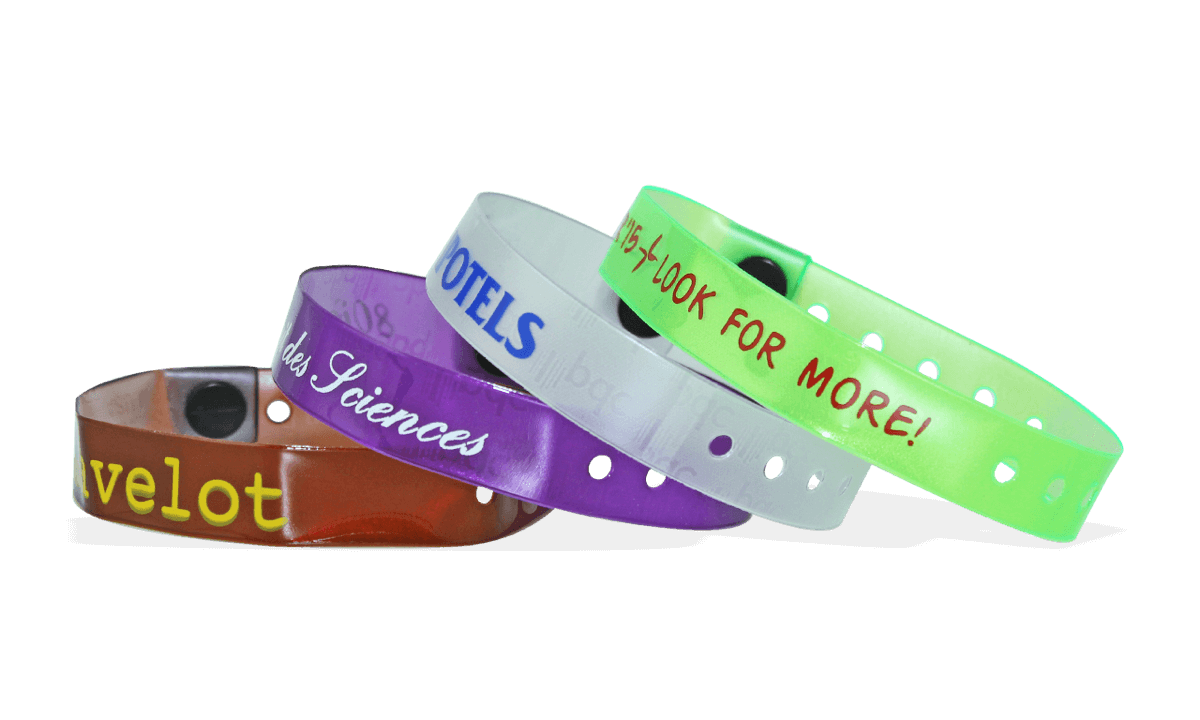 Personalisierte lichtdurchlässige Vinyl-Armbänder, 13 mm