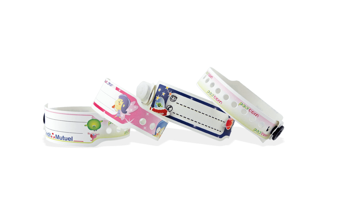 Personalisierte vollfarbige Kunststoff-Armbänder für Kinder, 19 mm