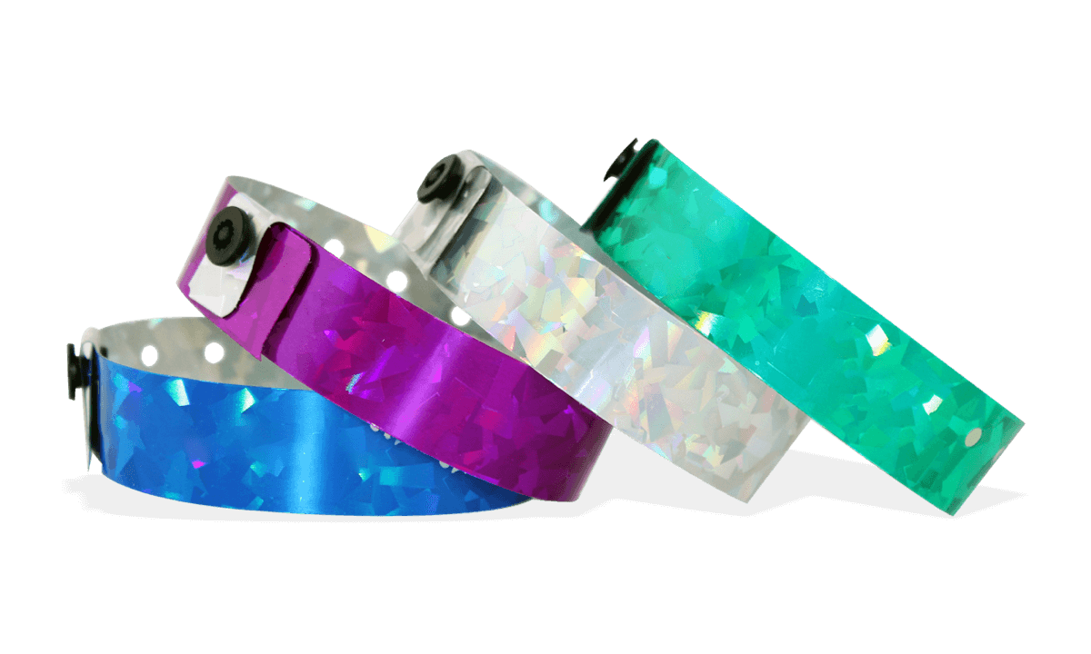Holografische Armbänder, 19 mm, Confetti
