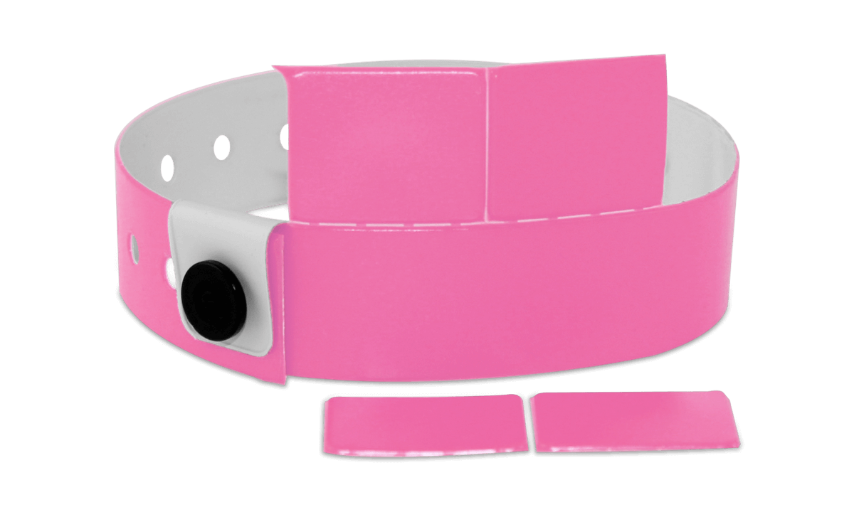 4-Tab Vinyl-Armbänder, 19 mm, day glow pink