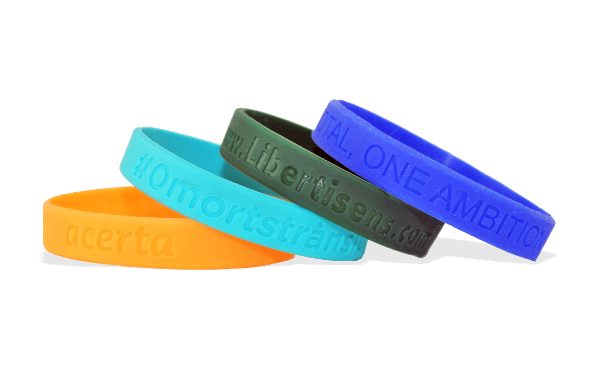 Personalisierte Silikonarmbänder, Größe: Kinder, Tiefprägung