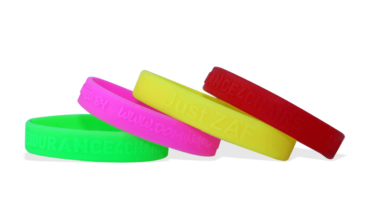 Personalisierte Silikonarmbänder, Größe: Kinder, Hochprägung