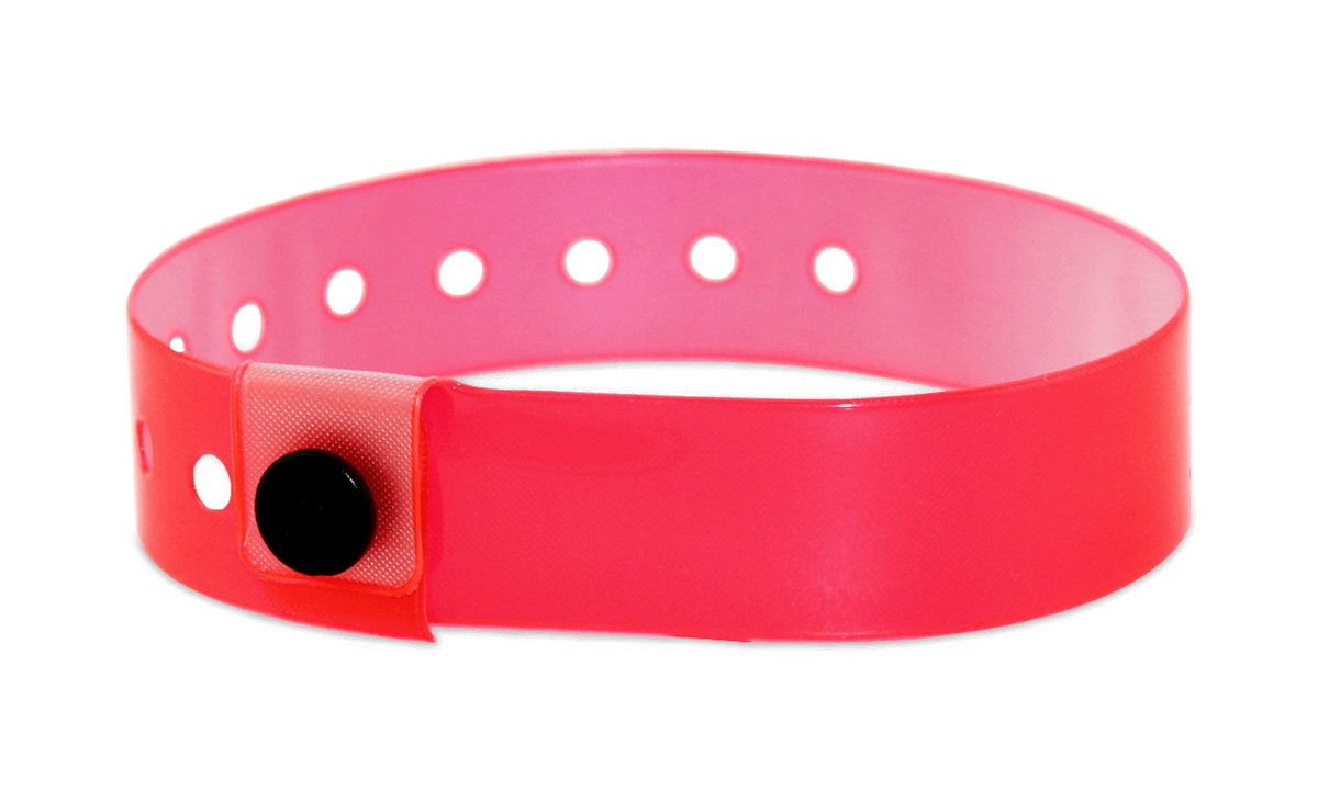 Lichtdurchlässige Medium Vinyl-Armbänder, 19 mm, Strawberry Red