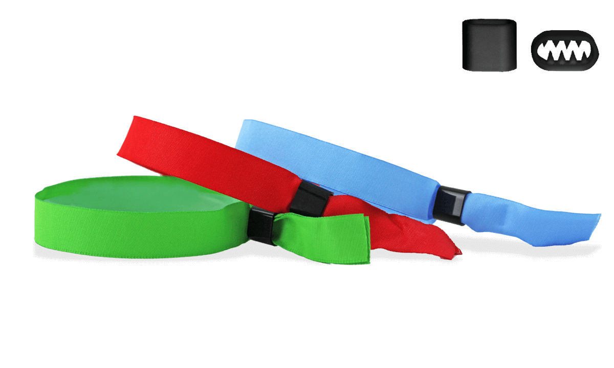 Vorrätige Stoff-Armbänder mit flachem Kunststoffverschluss, Berlin