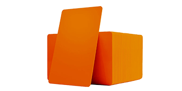 Orangefarbene unbedruckte PVC-Karten - 760 mic