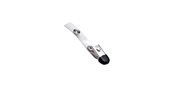 Bekleidungsfreundlicher gummierter Krokodilclip mit transparentem Vinylriemen