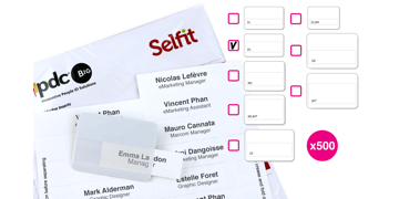 DoubleLine Selfit®-Einleger, 70 mm x 18 mm, weiß, 500 Einleger