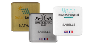 Premium Impress Namensschild, 50 x 50 mm