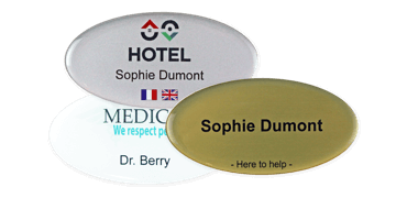 Premium Impress Namensschild, 75 x 38 mm - Oval