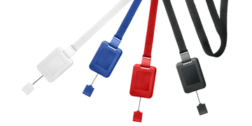 10 mm breites, flaches Schlüsselband mit Sicherheitsverschluss und SlimReel-System