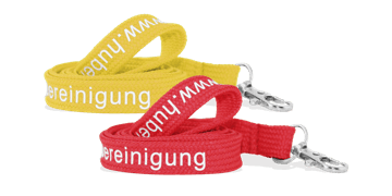 Personalisiertes, 15 mm breites, hülsenförmiges Schlüsselband – Einfarbdruck