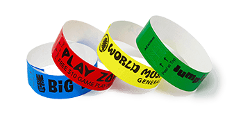 SecurBand Armbänder schwarz bedruckt 22 mm mit Klebeverschluss
