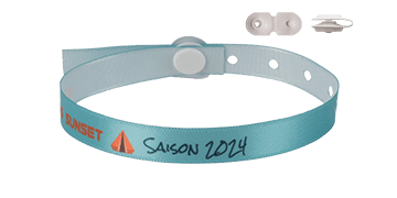 Gedruckte Satin-Armbänder 10mm "Spezielles Camping" mit St Tropez Verschluss