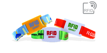 PDC Smart®-Stoff-Armbänder mit einem RFID-Chip im PVC-Schieber
