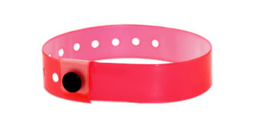 Lichtdurchlässige Medium Vinyl-Armbänder, 19 mm, Strawberry Red