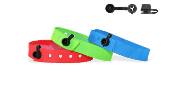 Vorrätige Stoff-Armbänder mit rundem Kunststoffverschluss, Nice